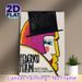 Federico Fellini Themed Abstract Portrait Painting Poster, Vibrant Retro Stylized Face Art Poster, Eye-catching Artistic Decor Ideal For Living Room_maomaolike.com