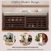 Distressed Shutter Storage Bench With Acacia Veneer For Retro Charm For Living Room,Entryway_maomaolike.com