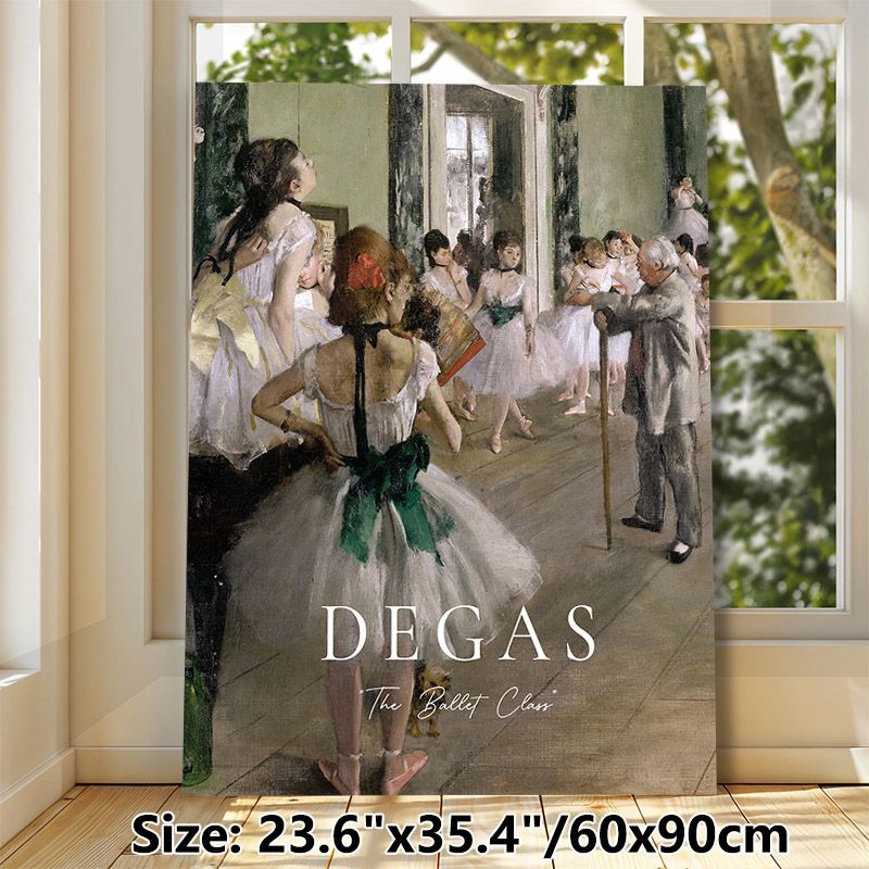 Ballet Class Themed Painting Poster, Vintage Impressionist Ballet Dancers & Instructor Scene Poster, Timeless Classic Art Decor Perfect For Home_maomaolike.com