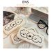 Unisex Cream color three puppy glasses case cute high appearance level Advanced sense student myopia mirror case_maomaolike.com