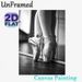 Ballet Pointe Shoes Painting Poster, Monochrome Elegant Dancer's Feet In Pointe Shoes Poster, Graceful Artistic Decor Suitable For Dance Studio_maomaolike.com