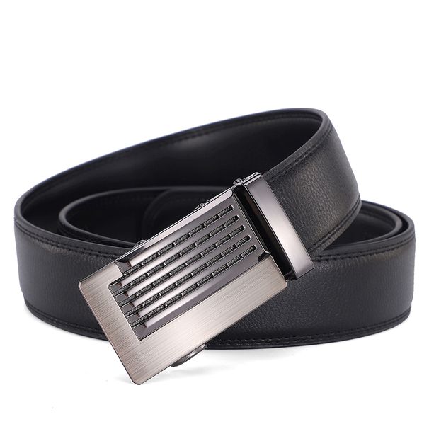 HOT Male Genuine Leather Belt Strap For Men Automatic Buckle Black Men's Belts Cummerbunds cinturon hombre_maomaolike.com