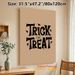 Halloween Trick Or Treat Painting Poster, Minimalist Retro Typographic Poster, Bold Black Text With Bat Accents On Warm Tone, Adds Festive Halloween_maomaolike.com