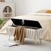 Oval Storage Bench With Gold Legs,Velvet Fabric ,Woven,Upholstered Ottoman Storage Benches For Bedroom End Of Bed,Sherpa Fabric Bench For Living Room,Dining Room,Entryway,Bed Side,BEIGE,5 Colors_maomaolike.com