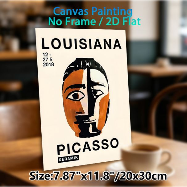 Picasso Cubist Face Painting Poster, Bold Abstract Geometric Portrait Poster, Artistic Gallery-style Decor Suitable For Living Room, Art Studio_maomaolike.com