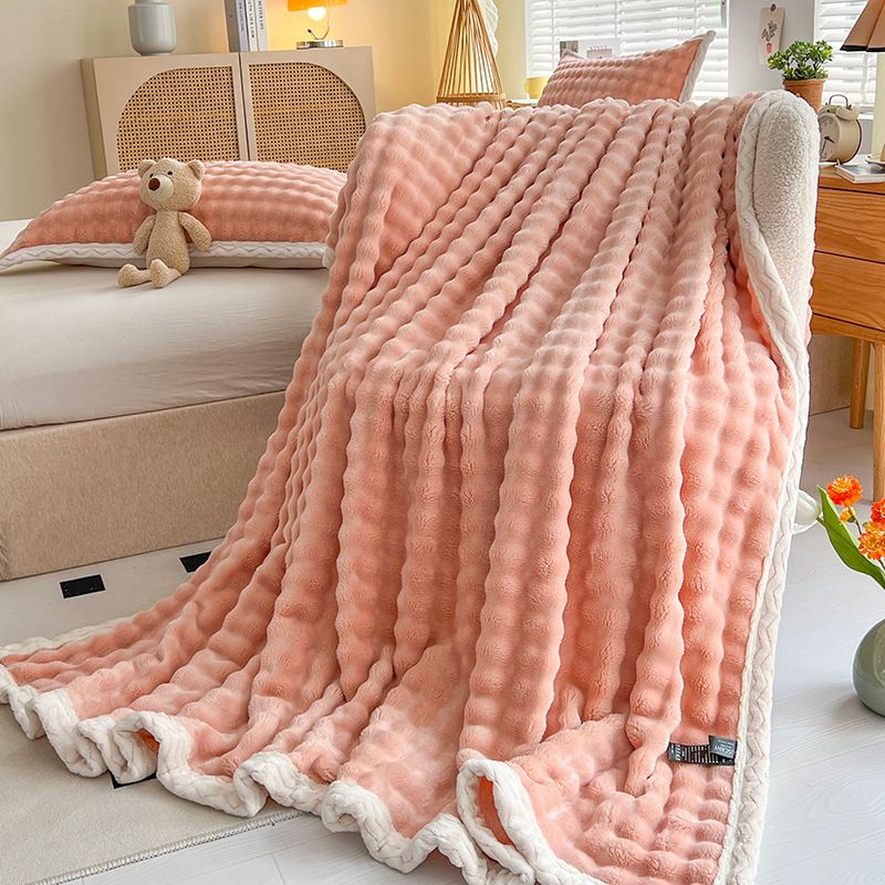 Thickened Autumn And Winter Rabbit Fur Summer Office Home Sofa Dormitory Nap Milk Velvet Throw Small Blanket_maomaolike.com