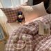 Wholesale INS Japanese Mixed Color Pure All-Cotton Simple Nordic Style Washed Cotton Plaid Four-Piece Set_maomaolike.com