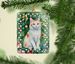 Turkish Van Cat By The Christmas Tree Porcelain Ornament Christmas Tree Hanging Decorations For Home Christmas Holiday, Rectangle, Gift, Multicolor_maomaolike.com