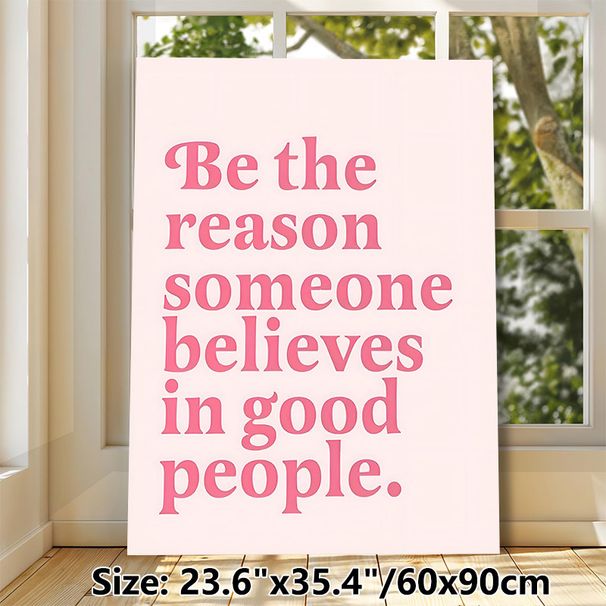 Inspirational Quote Painting Poster, Soft Pink Retro Typographic Poster, Uplifting Positive Message To Spread Kindness, Ideal For Bedroom, Living Room_maomaolike.com