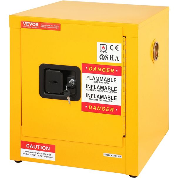 VEVOR Flammable Cabinet 16.9" X 16.9" X 18.2", Galvanized Steel Safety Cabinet, Adjustable Shelf Flammable Storage Cabinet, For Commercial Industrial And Home Use_maomaolike.com