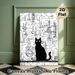 Black Cat & Chemistry Lab Painting Poster, Monochrome Sketch-style Poster, Artistic Design With Lab Glassware And Chemical Formulas, Ideal For Home_maomaolike.com