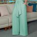 Women's Clothing women's elegant shirt collar sleeveless solid color zipper strap wide leg jumpsuit_maomaolike.com