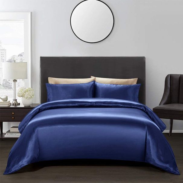 Luxury Soft Silky Sheets For Hair And Skin, Similar To Silk Bed Sheets Set 3 Pieces With 1 Deep Pocket Fitted Sheet, And 2 Pillowcases_maomaolike.com