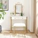 Vanity Mirror Table Set, Makeup Desk Vanity With Stool, Vintage Bedroom Vanity Lots Storage Dressing Table White For Women And Girls_maomaolike.com