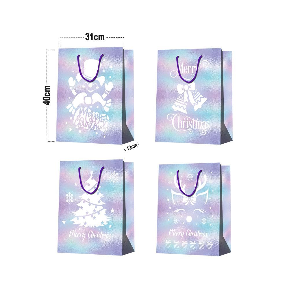 12 Pack 12cm Medium Christmas Gift Bags, Spot UV & Laminated Holiday Gift Bags, For Gift Wrapping Christmas Party Decorations_maomaolike.com