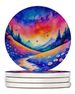 Colorful Periwinkles Large Sandstone Coasters Pack Of 4 Absorbent Round Coasters Decor Gifts For Men Or Women, 4 In, Multicolor_maomaolike.com