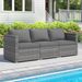 3 Pieces Patio Sectional Sofa Set PE Rattan Modular Couch Furniture Set With Soft Cushions Slip Foot Pads Accommodates Up To 400 Lbs_maomaolike.com