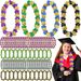 20pcs Hawaii Leis, Graduation Theme Party Hawaiian Leis, Black Gold Blue Bulk Photo Props, Hula Party Decoration Leis Necklaces, Suitable For Birthday, Graduation, Wedding Celebration Supplies_maomaolike.com
