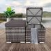 2 Wicker Ottomans, Multipurpose Outdoor Furniture For Patio, Backyard, Additional Seating, Footrest, Side Table W/Storage, Removable Cushions_maomaolike.com