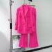 Women's Clothing new Korean style suit collar long sleeved jacket + temperament commuting flared pants heavy duty three dimensional flower suit_maomaolike.com