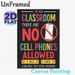 Classroom No Cell Phones Themed Painting Poster, Vibrant Bold Typographic & Graphic Poster, Clear Rule Reminder To Maintain Focused Learning_maomaolike.com