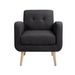 Mid-Century Modern Fabric Accent Armchair Single Sofa With Rubber Wood Legs For Living Room_maomaolike.com