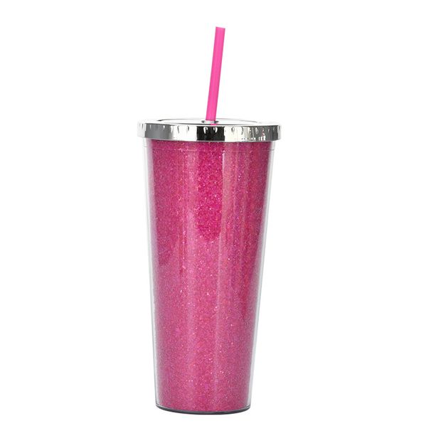 24OZ large capacity double layer plastic straw cup AS universal water cup for male and female students_maomaolike.com