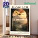 Basgiath Dragon Fantasy Painting Poster, Atmospheric Sunset Castle & Mountain Landscape Poster, Enchanting Magical Design, Ideal For Home Decor, Study_maomaolike.com