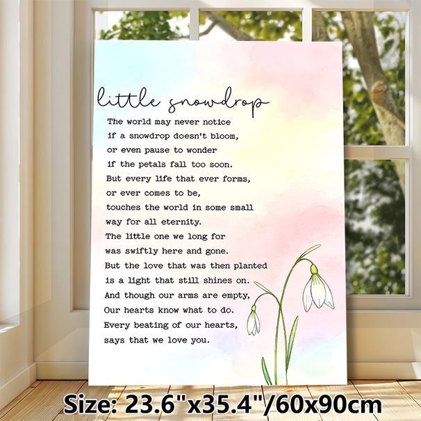 Snowdrop Poem Painting Poster, Gentle Watercolor Floral Poster, Heartfelt Sentimental Verse With Delicate Snowdrop Blooms, Suitable For Cozy Home Wall_maomaolike.com