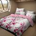 5 Piece Soft All-Season Washed Microfiber And Viscose Comforter Set , With Comforter, Sheet, Pillowcases & Shams, Print, Flowerd, Moisture-Wicking, Silky Soft Texture, Cooling, Breathable, Easy Care_maomaolike.com