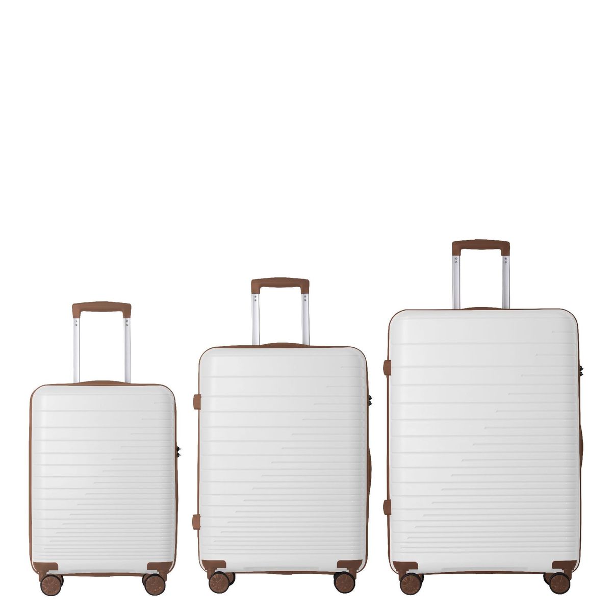 Luggage Set 3 Piece, PP Hardshell Carry On Suitcase With Spinner Wheels & TSA Lock, Lightweight Suitcases For Business, Trip, (20"/24"/28"), White_maomaolike.com