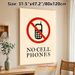 No Cell Phones Themed Painting Poster, Minimalist Warning Sign Style Poster, Clear Visual Reminder To Restrict Phone Use, Suitable For Office, Library_maomaolike.com