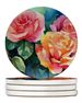 New York Roses In Watercolor Large Sandstone Coasters Pack Of 4 Absorbent Round Coasters Decor Gifts For Men Or Women, 4 In, Multicolor_maomaolike.com