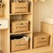 Household Cotton Linen Large Clothes Basket Snacks Toys With Lid Foldable Multifunctional Wardrobe Organizer Storage Box_maomaolike.com