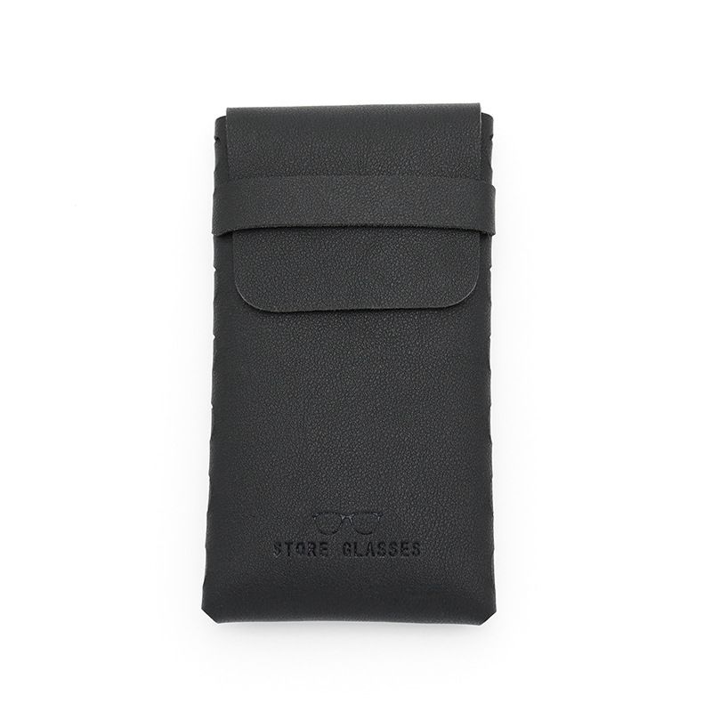 Unisex Glasses bag soft leather simple myopia reading glasses leather case men's portable soft bag storage bag women's fresh leather glasses case_maomaolike.com