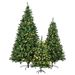 8FT, 6FT, 4FT Pre-Lit Green Pine Artificial Christmas Tree, Set Of 3 Hinged Xmas Trees With 820 Warm-Yellow LED Lights And 2539 Branch Tips, Holiday Decoration For Home,Office And Party_maomaolike.com