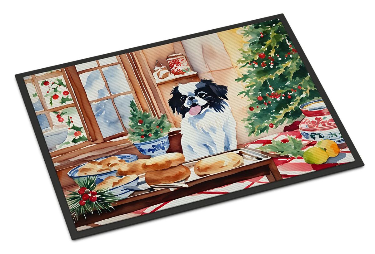 Japanese Chin Christmas Cookies Doormat Front Door Mat Indoor Outdoor Rugs For Entryway, Non Slip Washable Low Pile, 24H X 36W_maomaolike.com