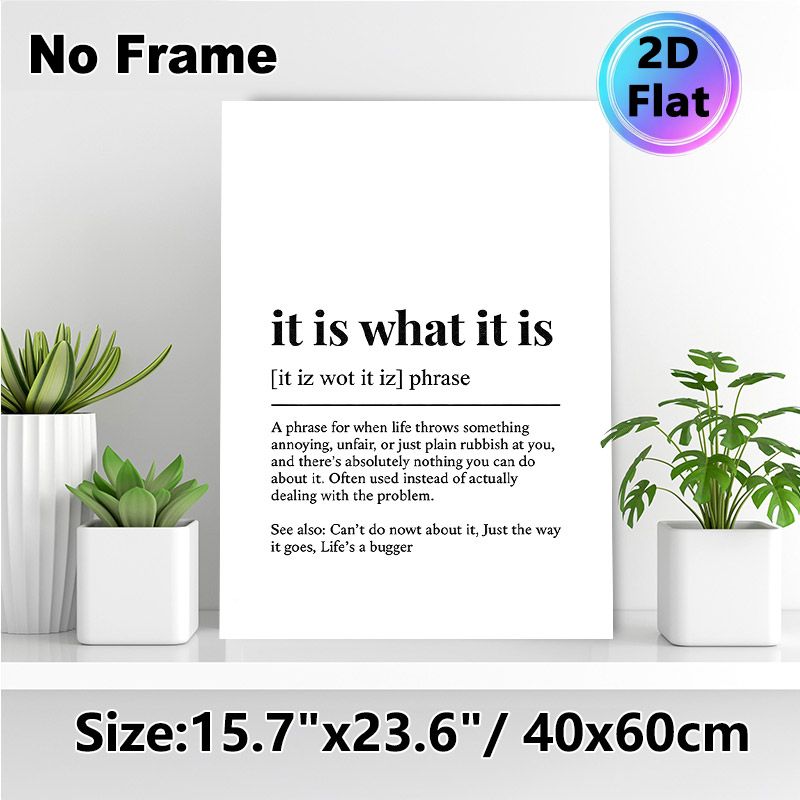 It Is What It Is Themed Painting Poster, Minimalist Typographic Text Poster, Witty Relatable Definition Design, Ideal For Home Office, Living Room_maomaolike.com
