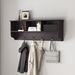 White Entryway Wall Mounted Coat Rack With 4 Dual Hooks Living Room Wooden Storage Shelf_maomaolike.com