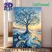 Beach Swirl Tree Painting Poster, Vibrant Swirly Artistic Tree With Sunset Beach Scene Poster, Eye-catching Decorative Piece Ideal For Living Room_maomaolike.com