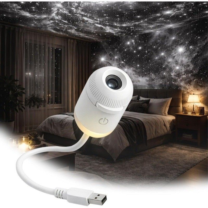Projection Night Light - USB Powered Starry Sky Lamp For Bedroom Nursery Ambient Lighting_maomaolike.com