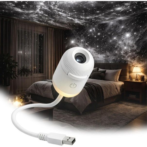 Projection Night Light - USB Powered Starry Sky Lamp For Bedroom Nursery Ambient Lighting_maomaolike.com