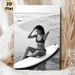 Surfer Girl Beach Painting Poster, Monochrome Minimalist Coastal Scene Poster, Tranquil Beach-inspired Decor, Suitable For Bedroom, Living Room And_maomaolike.com