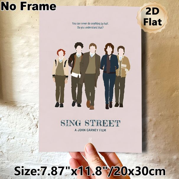 Sing Street Themed Painting Poster, Minimalist Flat Character Illustration Poster, Stylish Nostalgic Design With Inspiring Movie Quote, Ideal For_maomaolike.com