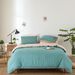 Home Furniture Simple Solid Color Sanded Double Stitching Craft Three Piece Pillowcase Quilt Cover Set_maomaolike.com