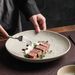 Original Soil Unglazed Ceramic Round Dinner Flat Western Steak Specialty Restaurant Dish Home High-end Plate_maomaolike.com