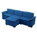 117.7' Sectional Sofa With Ottoman Navy Blue_maomaolike.com