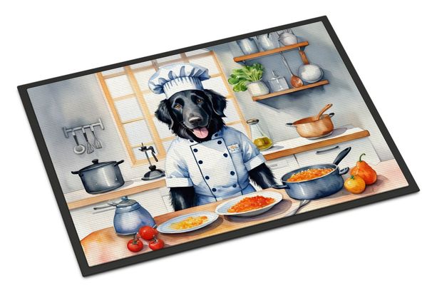 Flat-Coated Retriever The Chef Doormat Front Door Mat Indoor Outdoor Rugs For Entryway, Non Slip Washable Low Pile, 24H X 36W_maomaolike.com