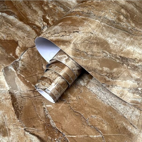 New Wall Sticker Dark Brown Marble Bedroom Kitchen Removable Decorative Waterproof Self-adhesive Wallpaper_maomaolike.com
