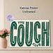 Couch Club Typography Painting Poster, Vintage Distressed Dark Green Text Poster, Stylish Retro Lettering Design Ideal For Living Room, Lounge Spaces_maomaolike.com